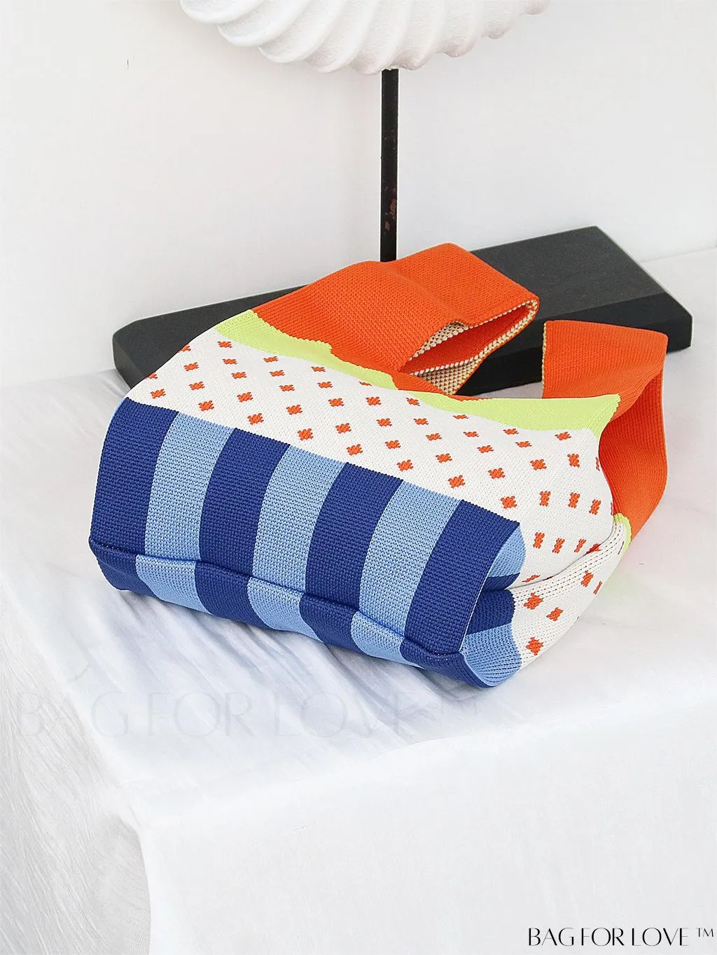 BagForLove - Stylish Striped Knitted Handbag: Colorful and Unique Pattern, Perfect for Beach Vacation, Womens Fashion
