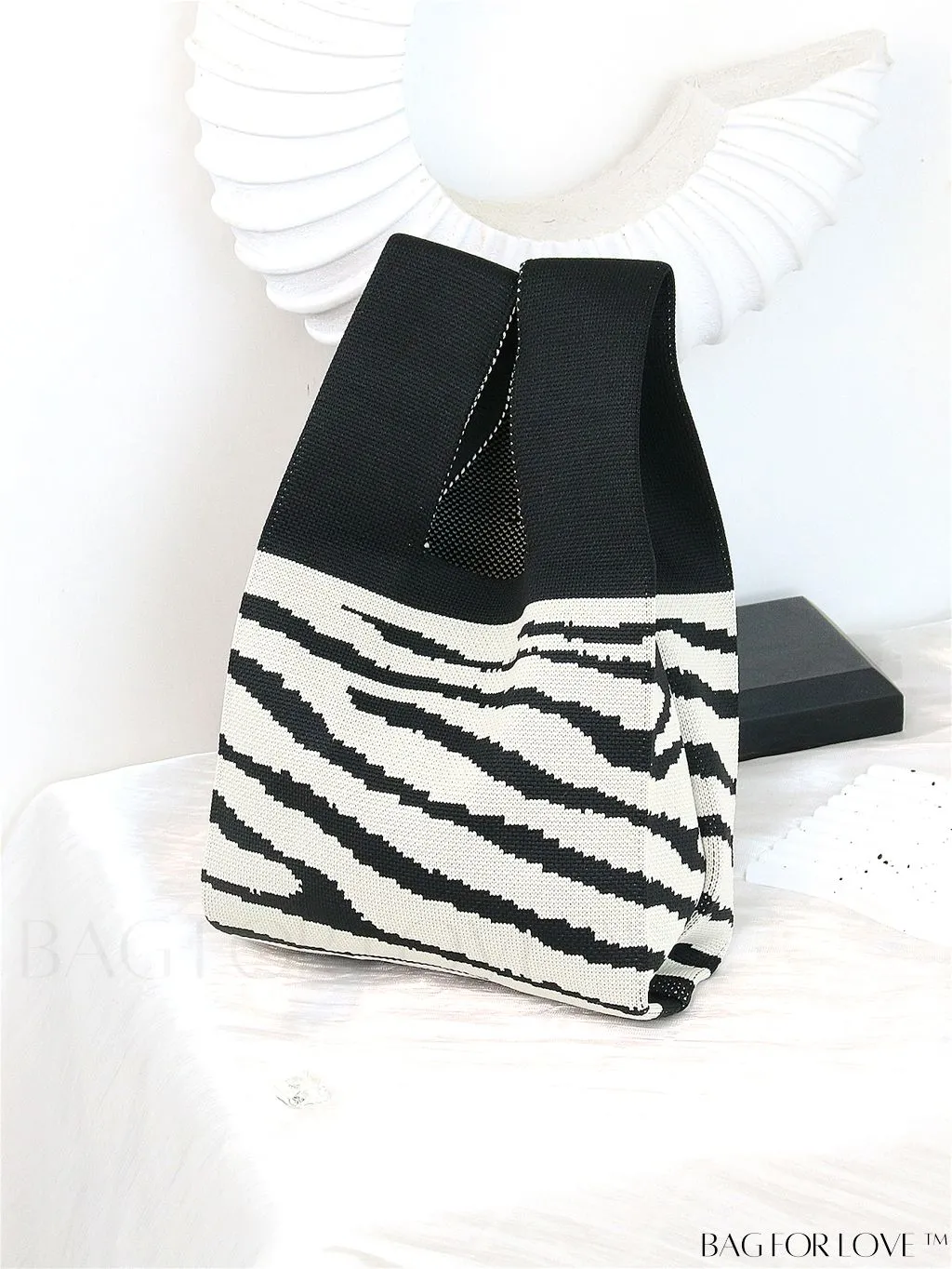 BagForLove - Stylish Striped Knitted Handbag: Colorful and Unique Pattern, Perfect for Beach Vacation, Womens Fashion