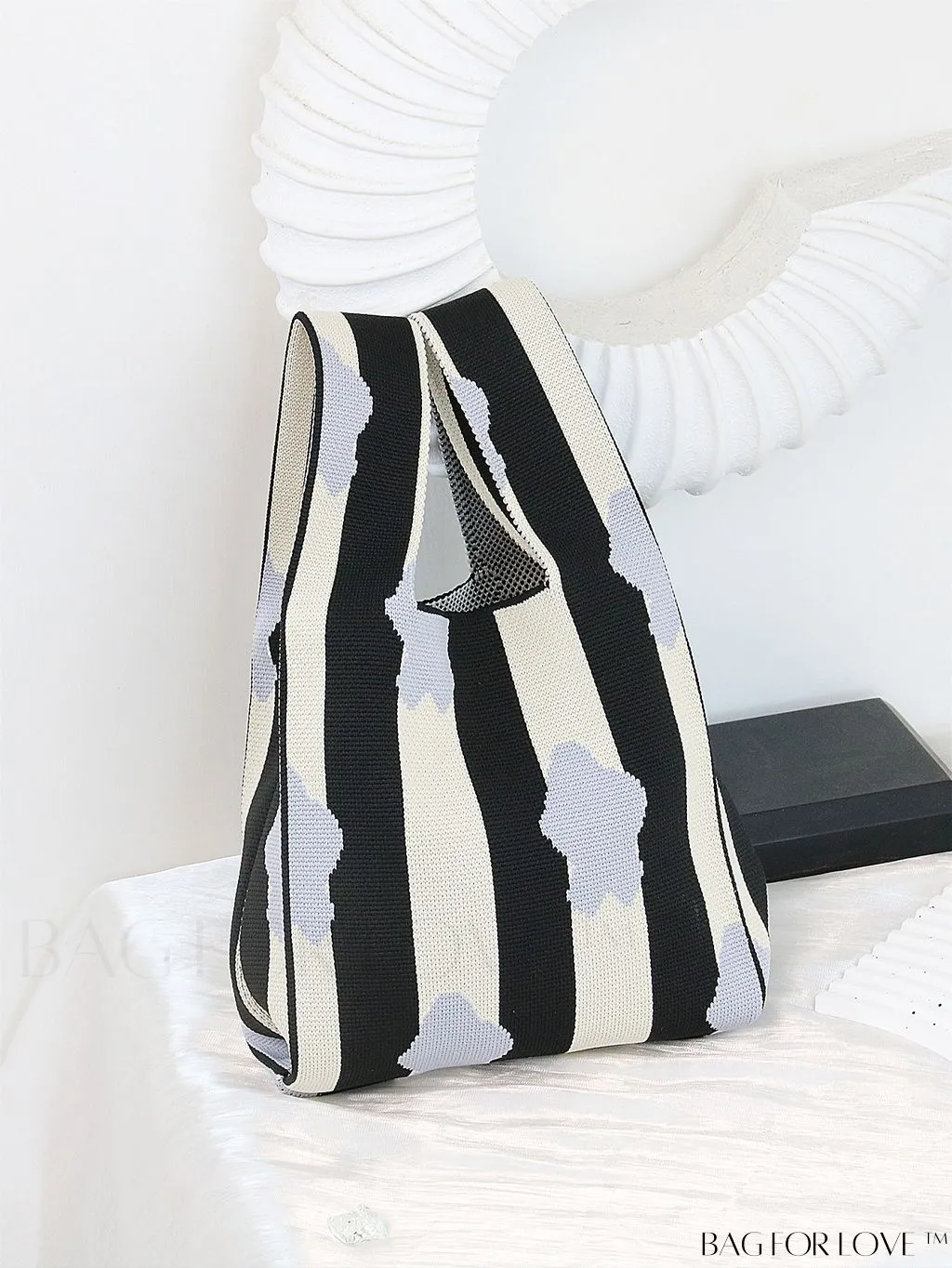 BagForLove - Stylish Striped Knitted Handbag: Colorful and Unique Pattern, Perfect for Beach Vacation, Womens Fashion