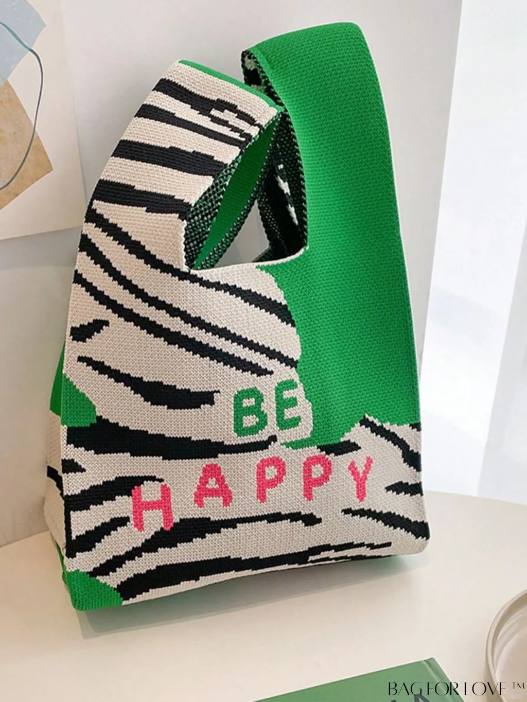 BagForLove - Stylish Striped Knitted Handbag: Colorful and Unique Pattern, Perfect for Beach Vacation, Womens Fashion