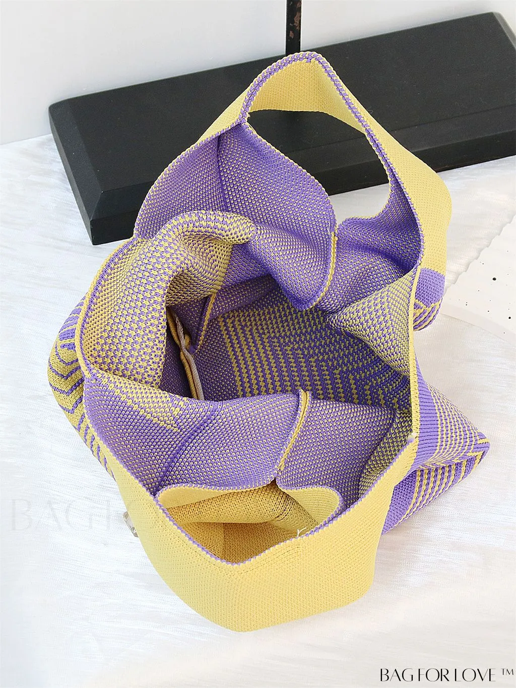 BagForLove - Stylish Striped Knitted Handbag: Colorful and Unique Pattern, Perfect for Beach Vacation, Womens Fashion