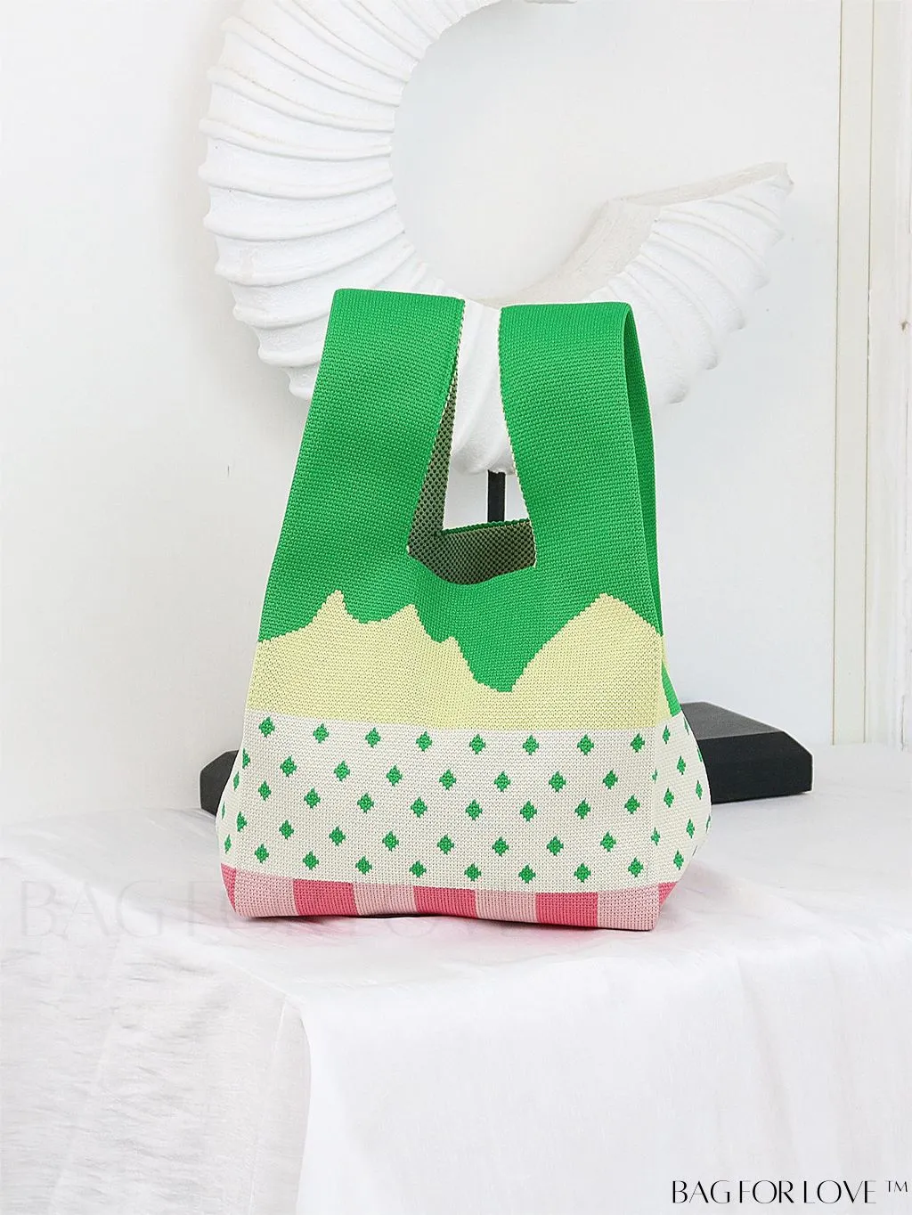 BagForLove - Stylish Striped Knitted Handbag: Colorful and Unique Pattern, Perfect for Beach Vacation, Womens Fashion