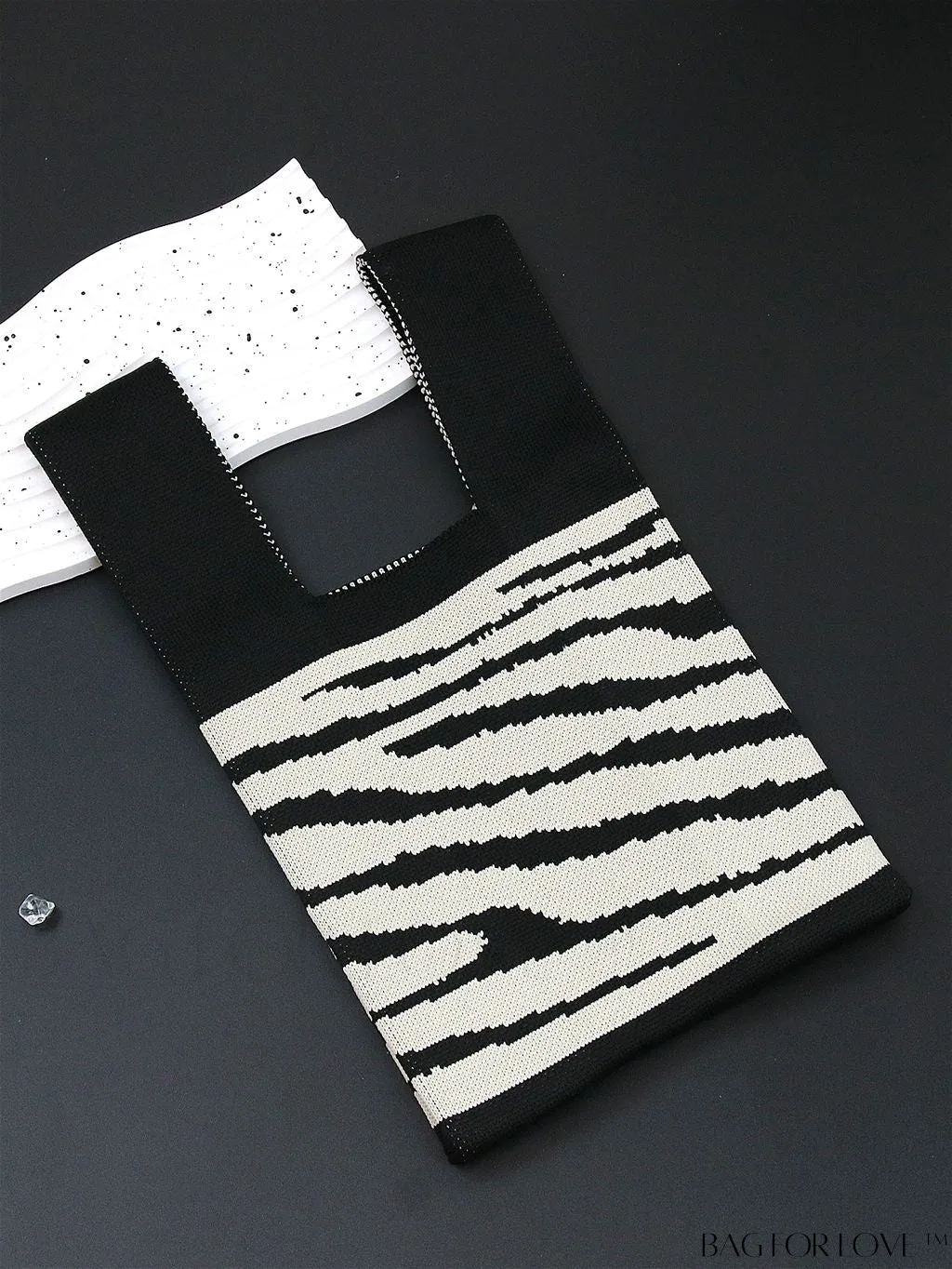 BagForLove - Stylish Striped Knitted Handbag: Colorful and Unique Pattern, Perfect for Beach Vacation, Womens Fashion