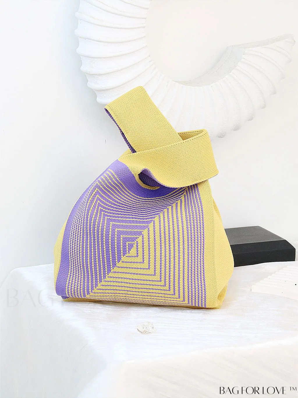 BagForLove - Stylish Striped Knitted Handbag: Colorful and Unique Pattern, Perfect for Beach Vacation, Womens Fashion