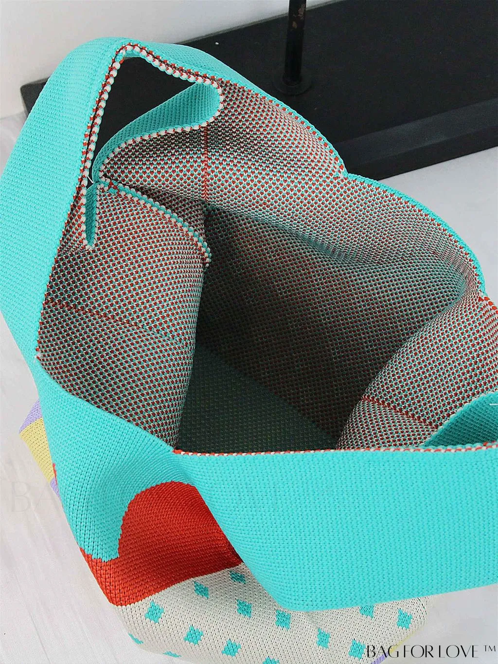 BagForLove - Stylish Striped Knitted Handbag: Colorful and Unique Pattern, Perfect for Beach Vacation, Womens Fashion