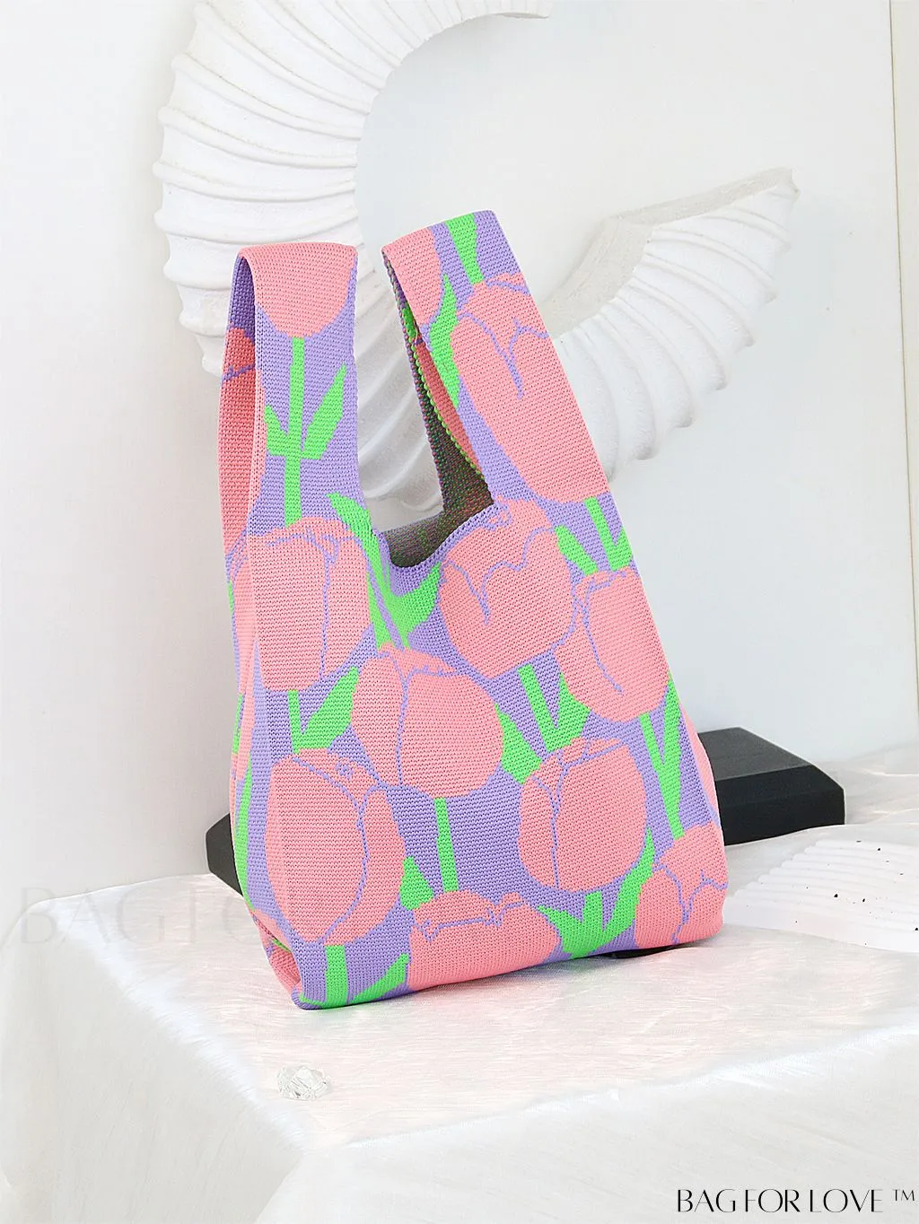 BagForLove - Stylish Striped Knitted Handbag: Colorful and Unique Pattern, Perfect for Beach Vacation, Womens Fashion