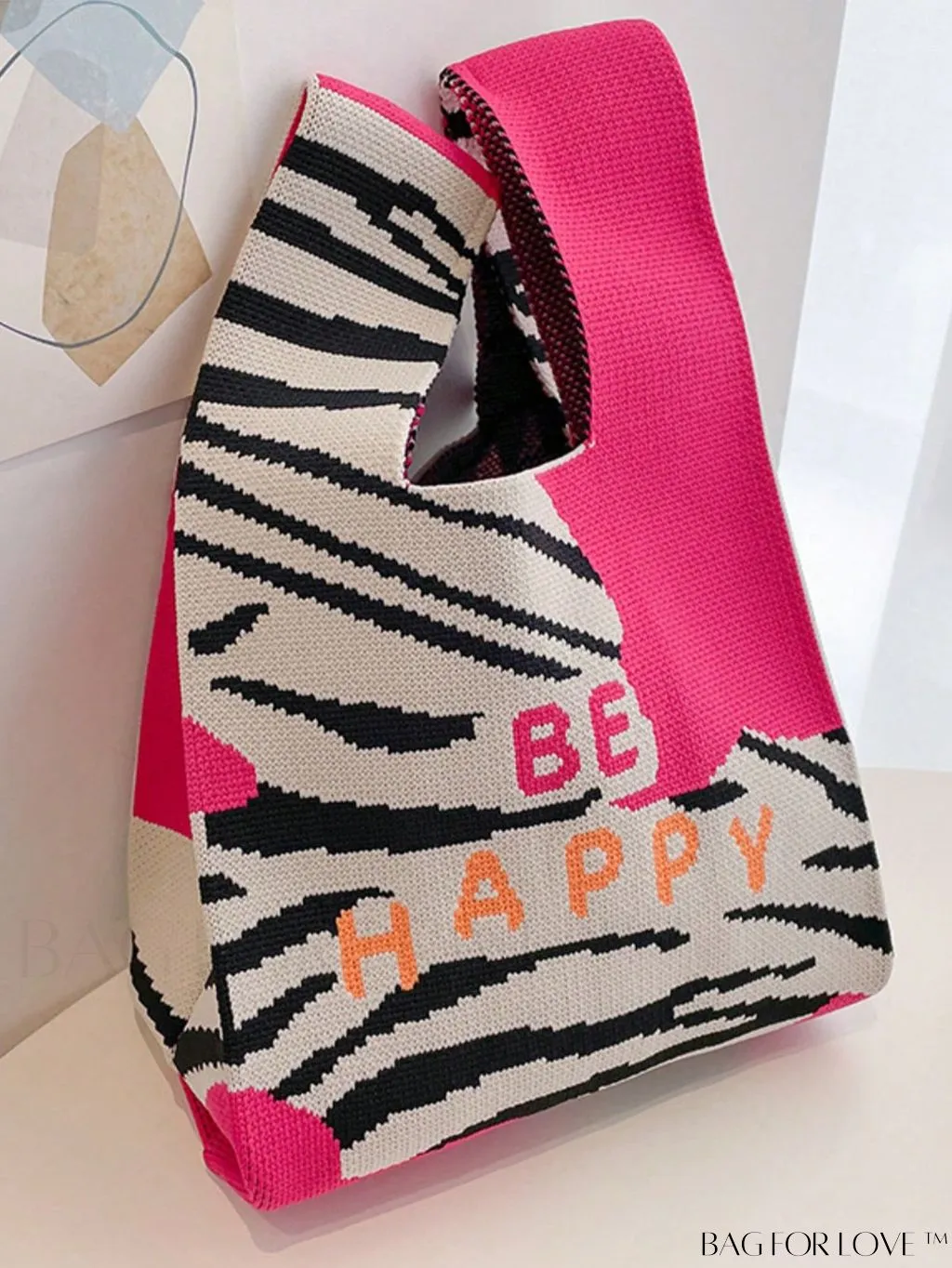 BagForLove - Stylish Striped Knitted Handbag: Colorful and Unique Pattern, Perfect for Beach Vacation, Womens Fashion