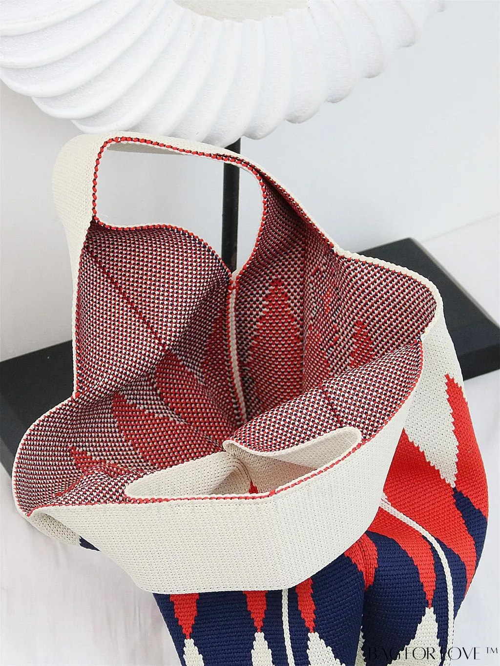 BagForLove - Stylish Striped Knitted Handbag: Colorful and Unique Pattern, Perfect for Beach Vacation, Womens Fashion