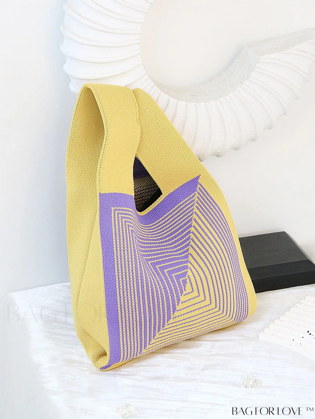 BagForLove - Stylish Striped Knitted Handbag: Colorful and Unique Pattern, Perfect for Beach Vacation, Womens Fashion