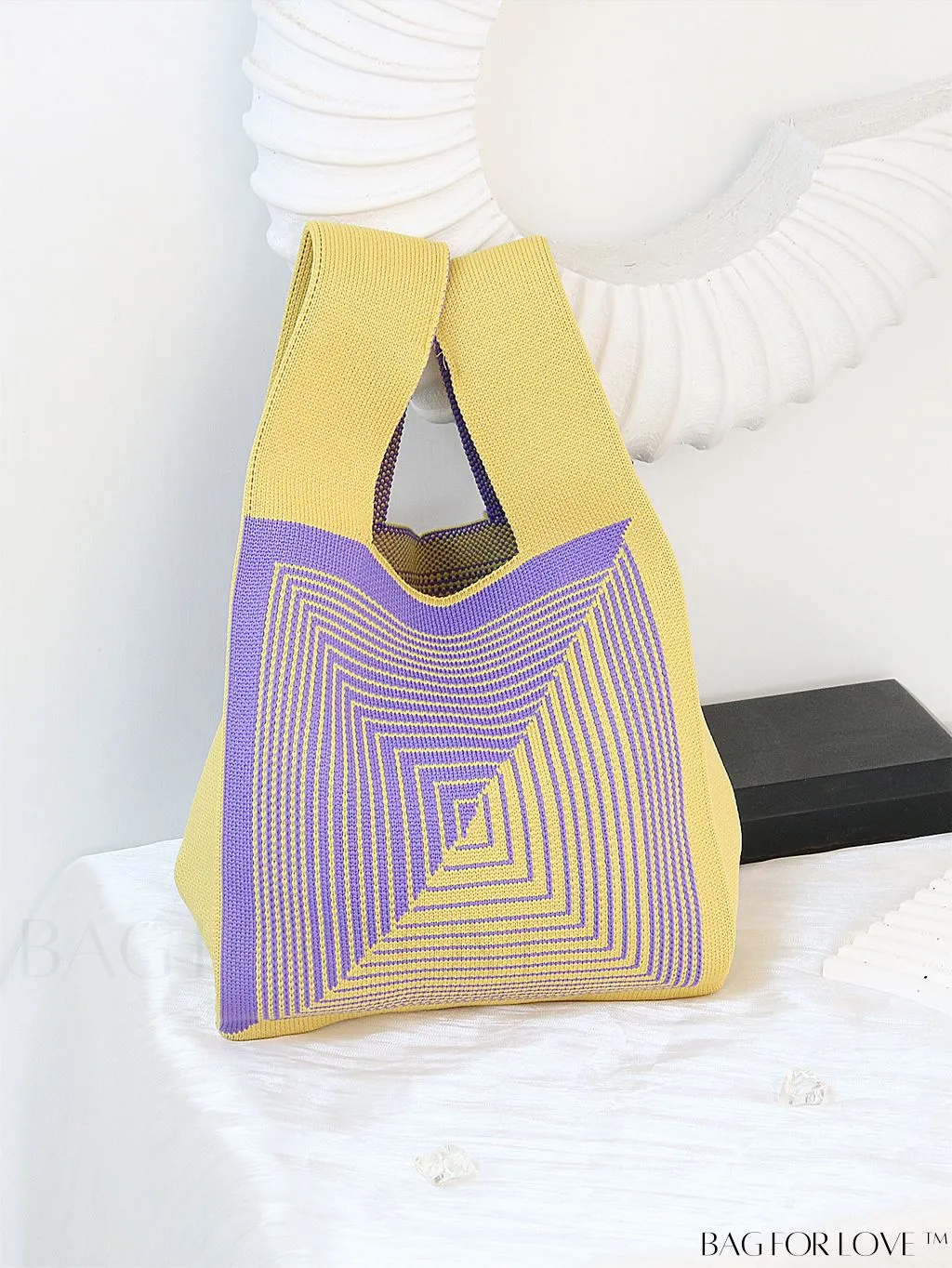 BagForLove - Stylish Striped Knitted Handbag: Colorful and Unique Pattern, Perfect for Beach Vacation, Womens Fashion