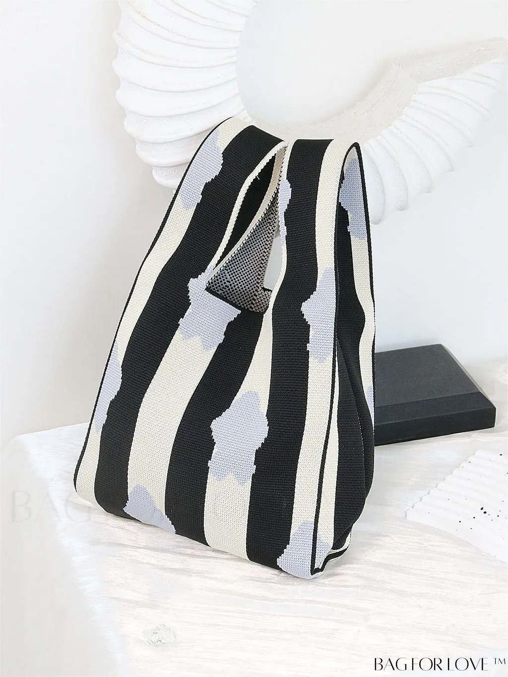 BagForLove - Stylish Striped Knitted Handbag: Colorful and Unique Pattern, Perfect for Beach Vacation, Womens Fashion