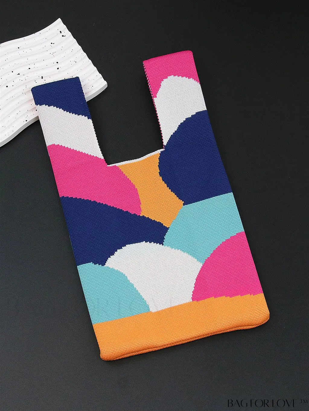 BagForLove - Stylish Striped Knitted Handbag: Colorful and Unique Pattern, Perfect for Beach Vacation, Womens Fashion
