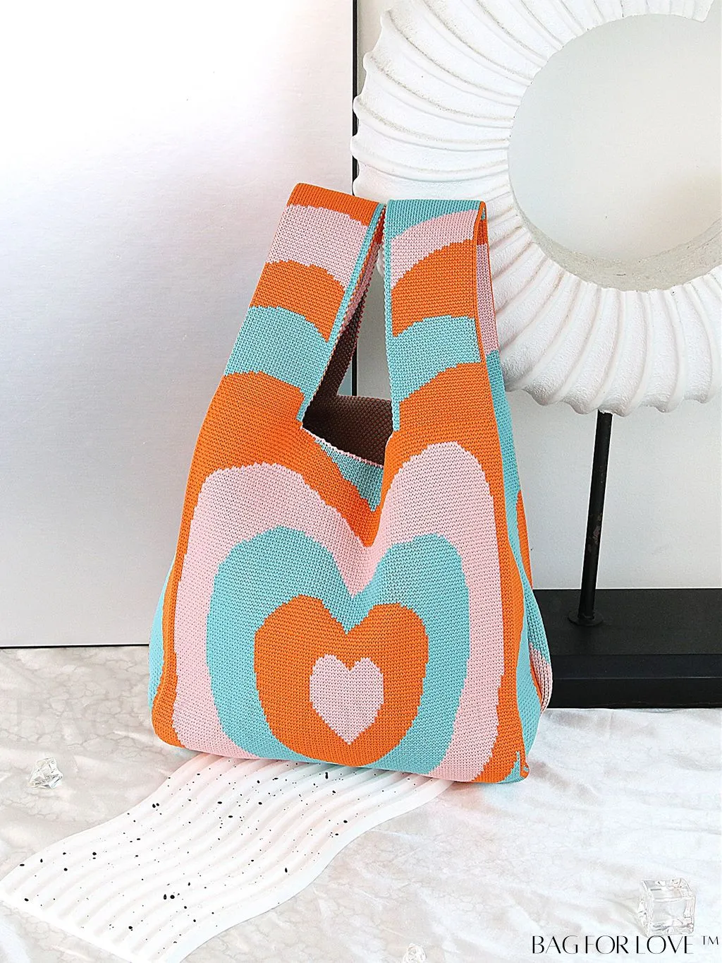 BagForLove - Stylish Striped Knitted Handbag: Colorful and Unique Pattern, Perfect for Beach Vacation, Womens Fashion