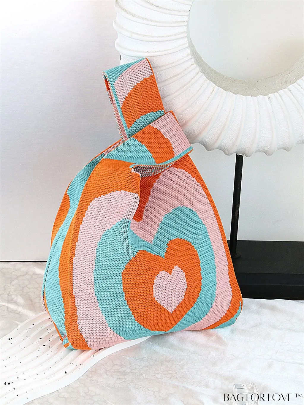BagForLove - Stylish Striped Knitted Handbag: Colorful and Unique Pattern, Perfect for Beach Vacation, Womens Fashion