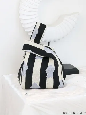 BagForLove - Stylish Striped Knitted Handbag: Colorful and Unique Pattern, Perfect for Beach Vacation, Womens Fashion
