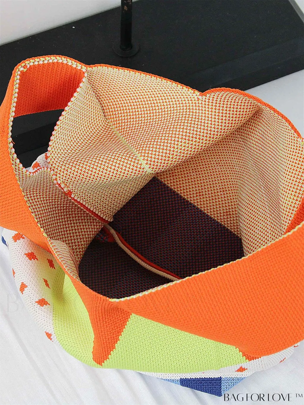 BagForLove - Stylish Striped Knitted Handbag: Colorful and Unique Pattern, Perfect for Beach Vacation, Womens Fashion