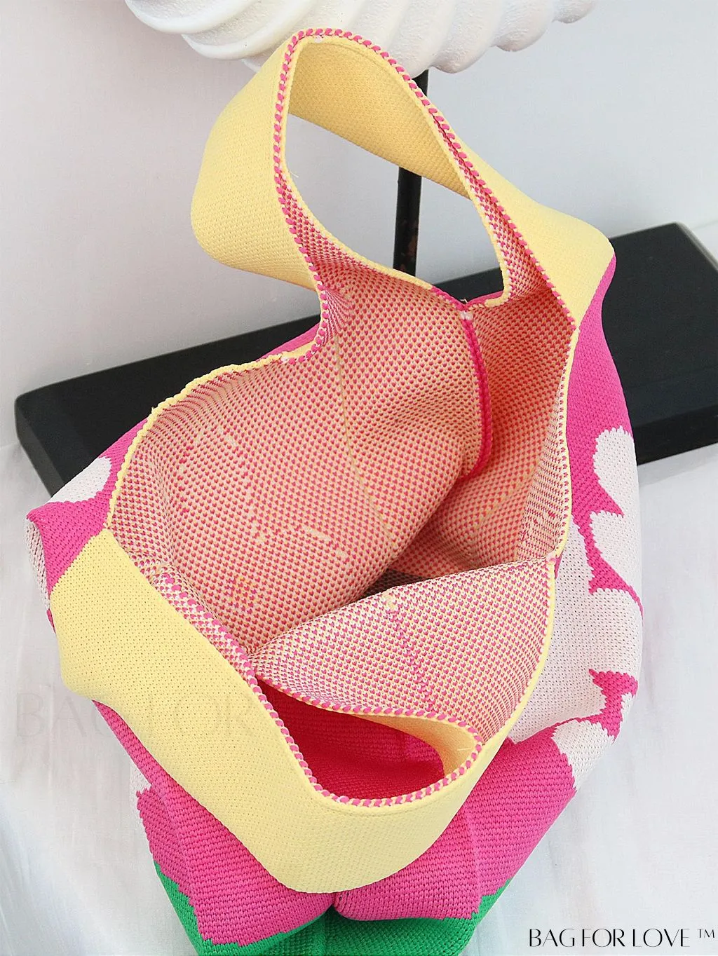 BagForLove - Stylish Striped Knitted Handbag: Colorful and Unique Pattern, Perfect for Beach Vacation, Womens Fashion