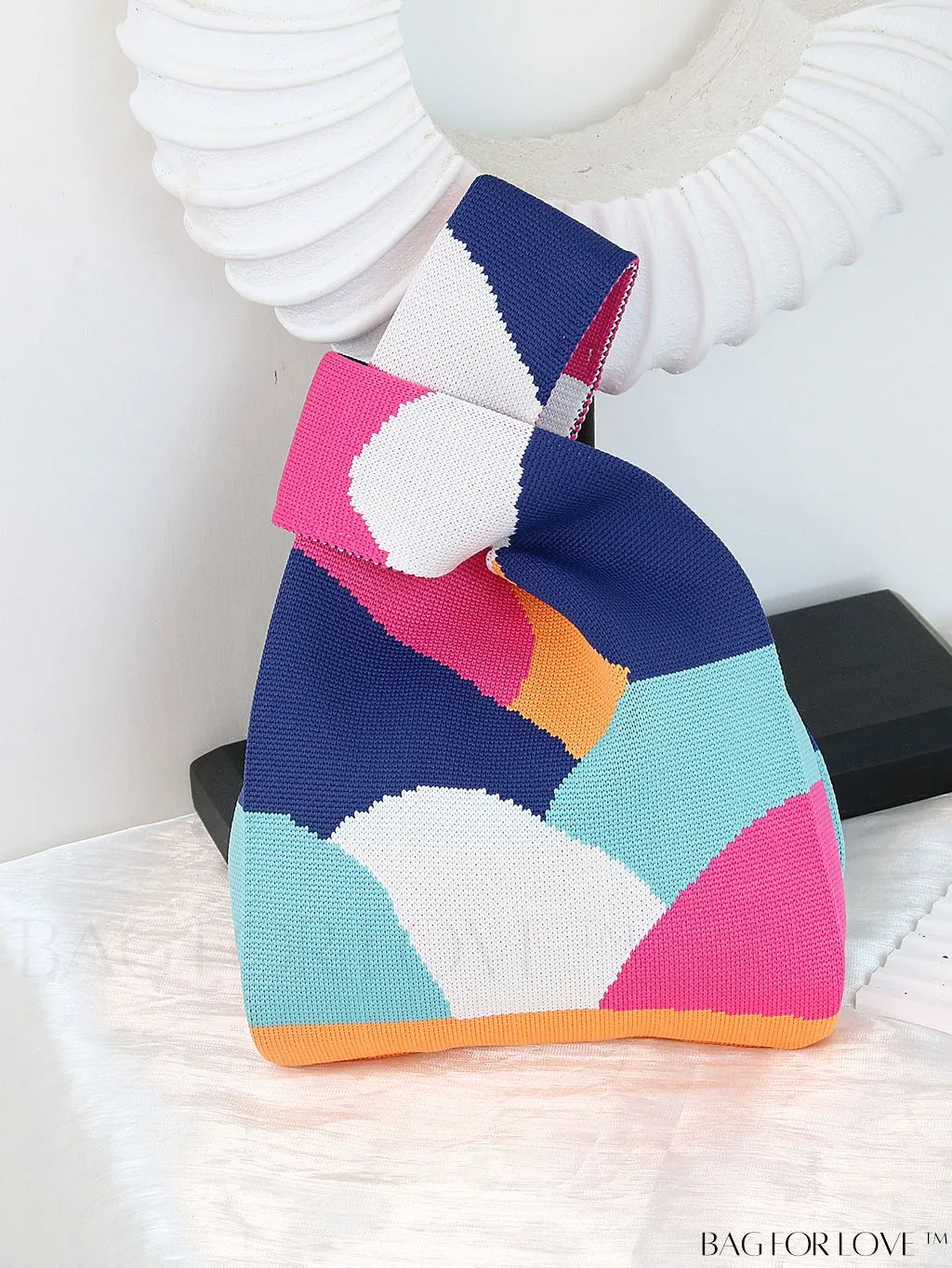 BagForLove - Stylish Striped Knitted Handbag: Colorful and Unique Pattern, Perfect for Beach Vacation, Womens Fashion