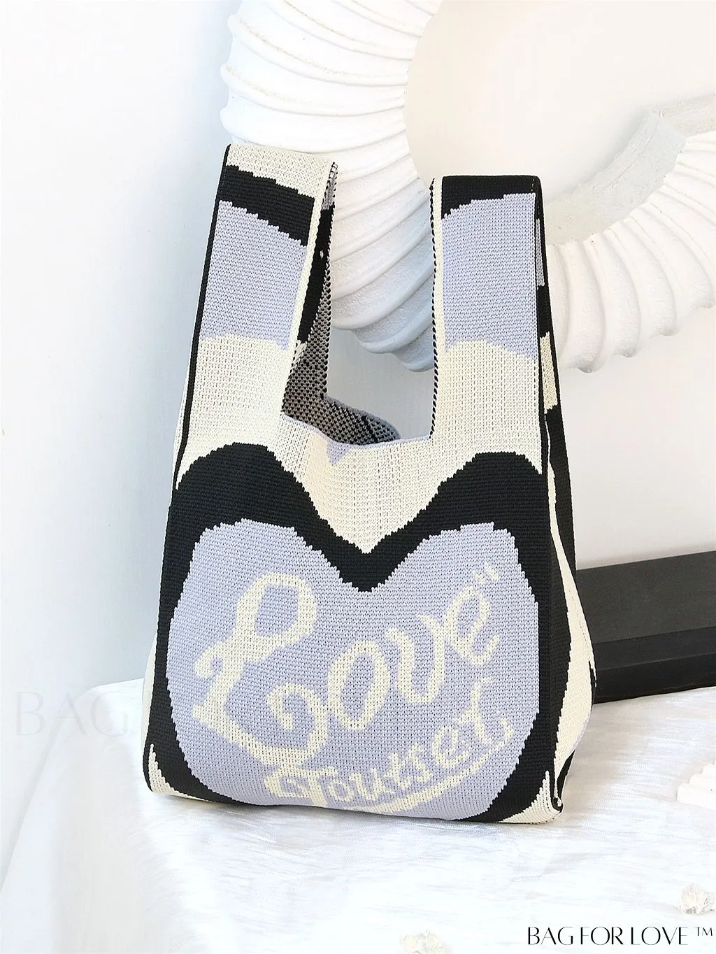 BagForLove - Stylish Striped Knitted Handbag: Colorful and Unique Pattern, Perfect for Beach Vacation, Womens Fashion