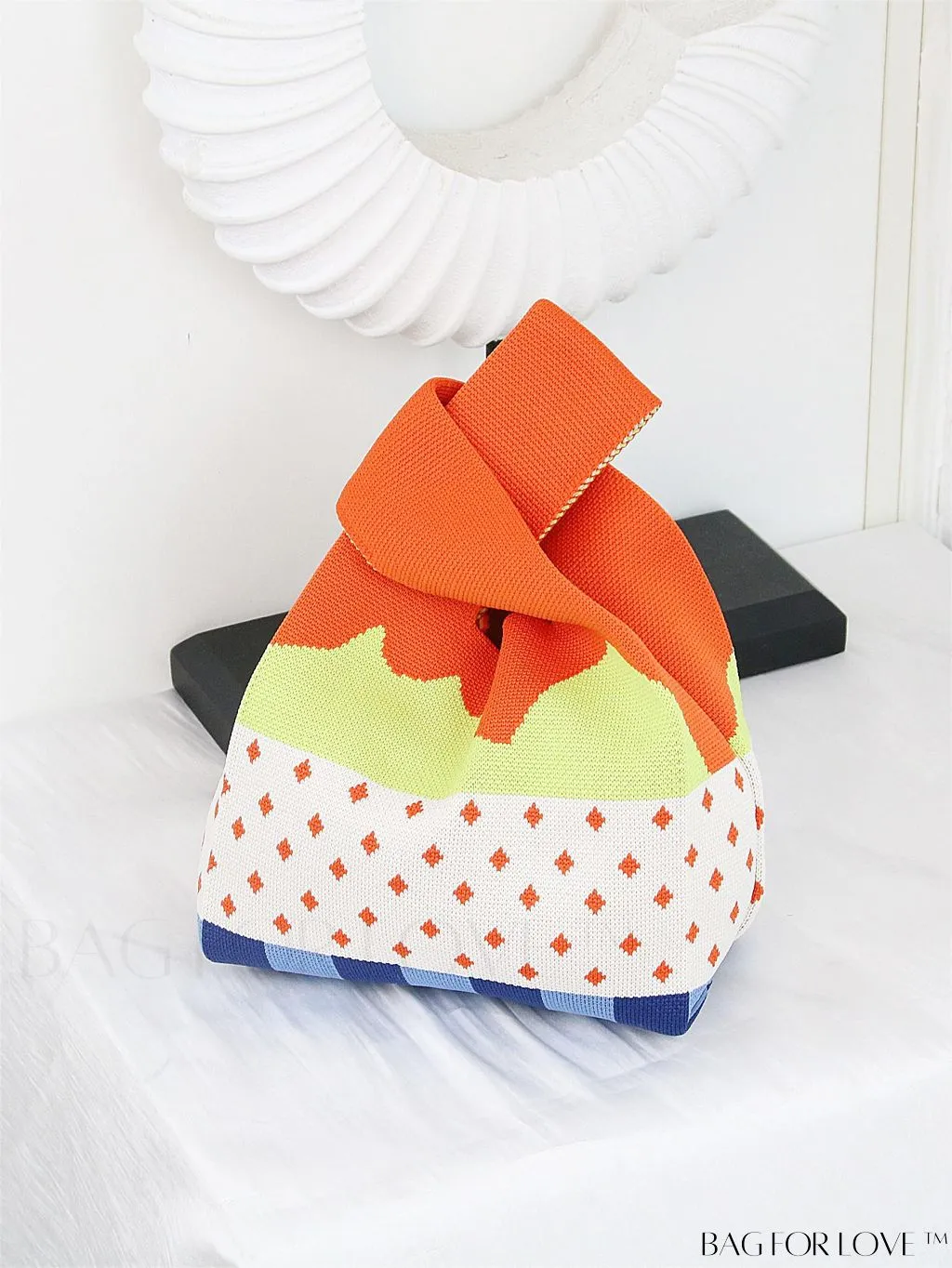 BagForLove - Stylish Striped Knitted Handbag: Colorful and Unique Pattern, Perfect for Beach Vacation, Womens Fashion
