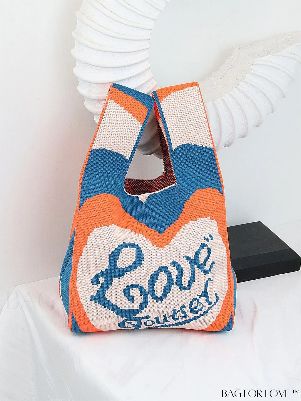 BagForLove - Stylish Striped Knitted Handbag: Colorful and Unique Pattern, Perfect for Beach Vacation, Womens Fashion