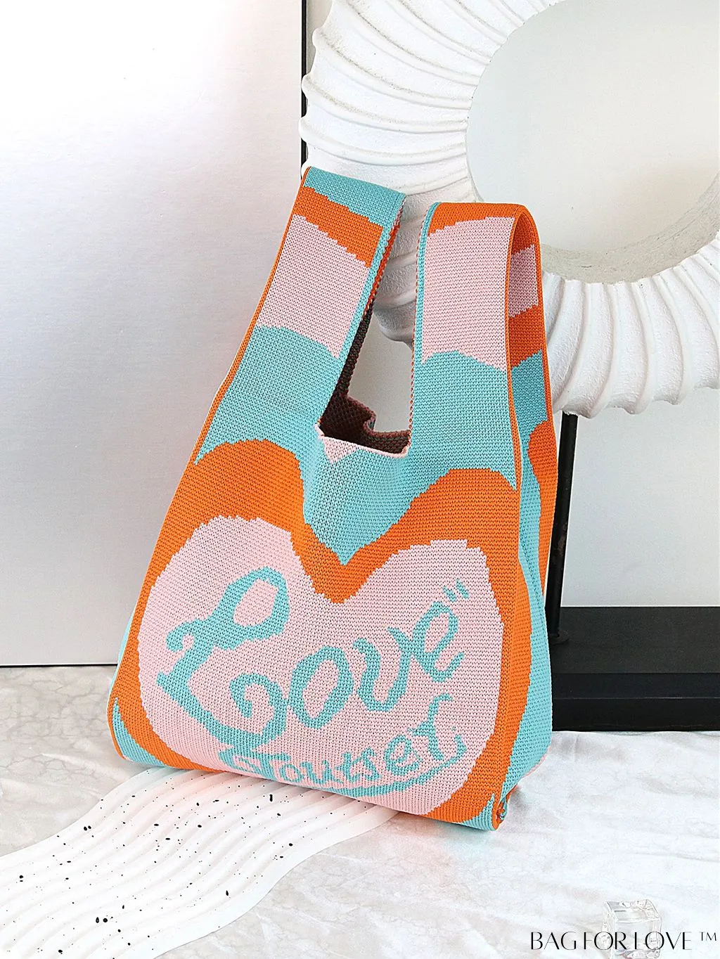 BagForLove - Stylish Striped Knitted Handbag: Colorful and Unique Pattern, Perfect for Beach Vacation, Womens Fashion