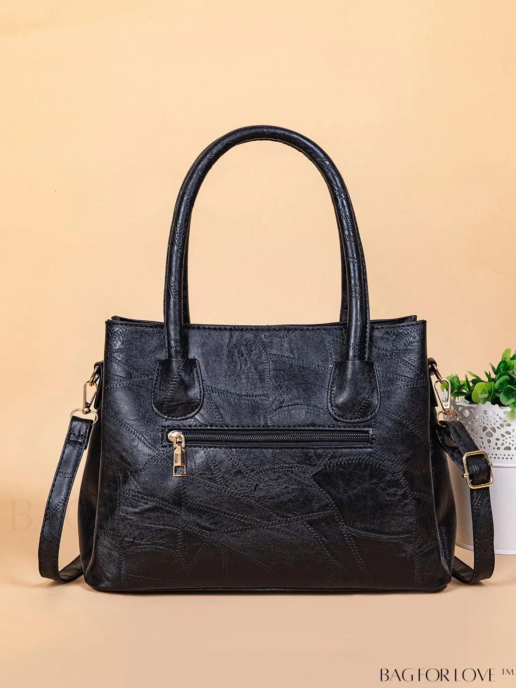 BagForLove - Vintage Womens Handbag: 2pcs/set, Three Compartments, Crossbody Design