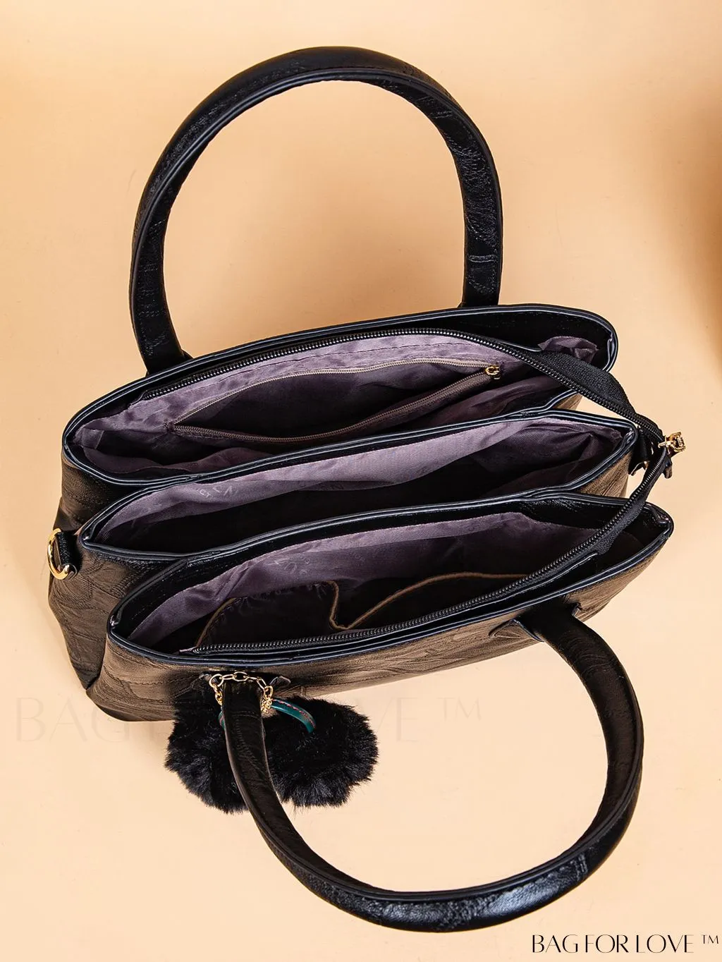 BagForLove - Vintage Womens Handbag: 2pcs/set, Three Compartments, Crossbody Design