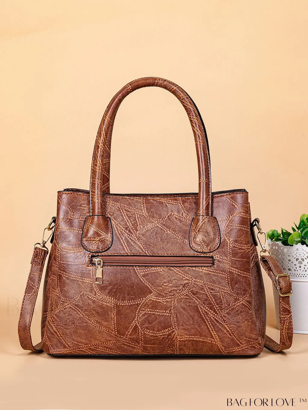 BagForLove - Vintage Womens Handbag: 2pcs/set, Three Compartments, Crossbody Design