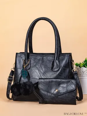 BagForLove - Vintage Womens Handbag: 2pcs/set, Three Compartments, Crossbody Design