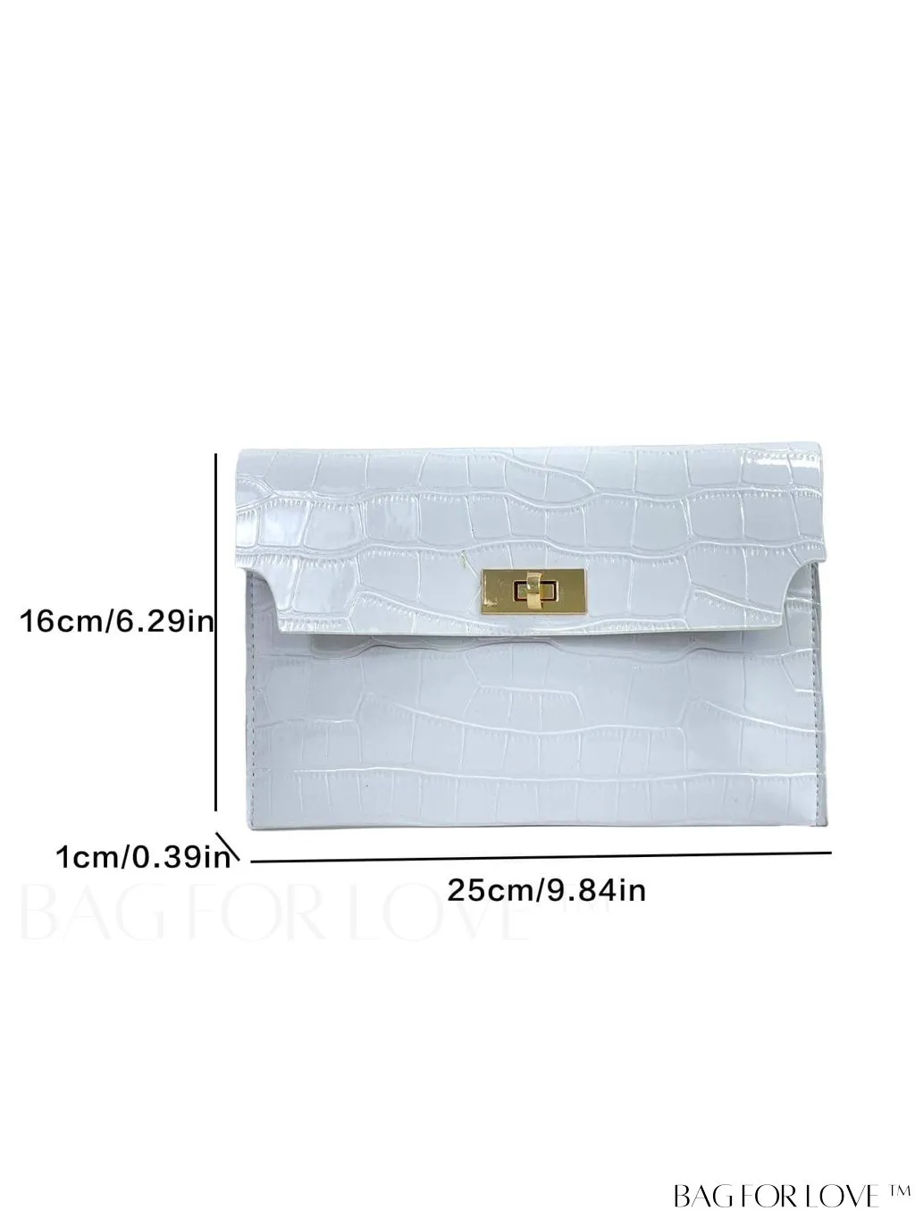 BagForLove - Womens Crocodile Print Envelope Clutch: Chic and Stylish.