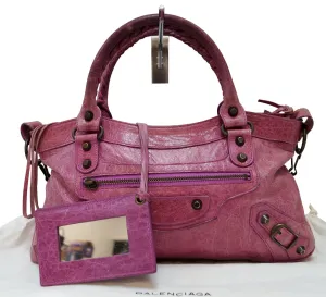 BALENCIAGA Arena Leather Giant Mini City Satchel Bag