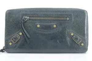 Balenciaga Black Leather Arena Classic Long Wallet 12BK0113