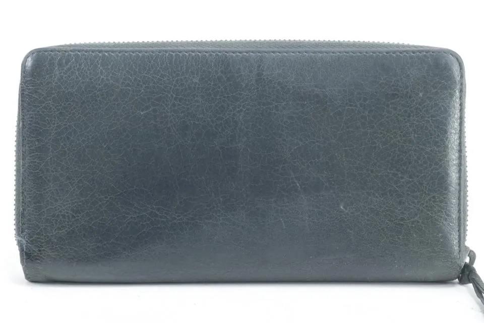 Balenciaga Black Leather Arena Classic Long Wallet 12BK0113