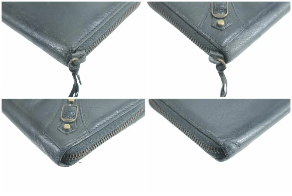 Balenciaga Black Leather Arena Classic Long Wallet 12BK0113
