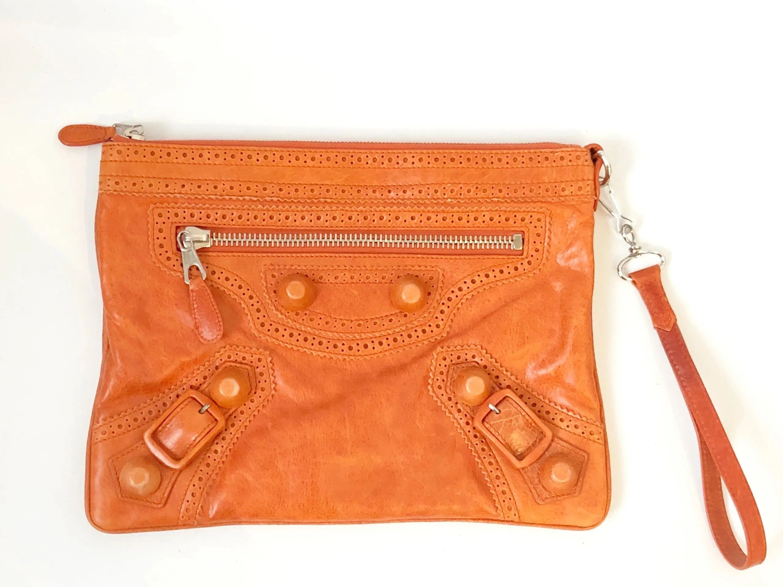 Balenciaga Brogues Clutch With Wristlet