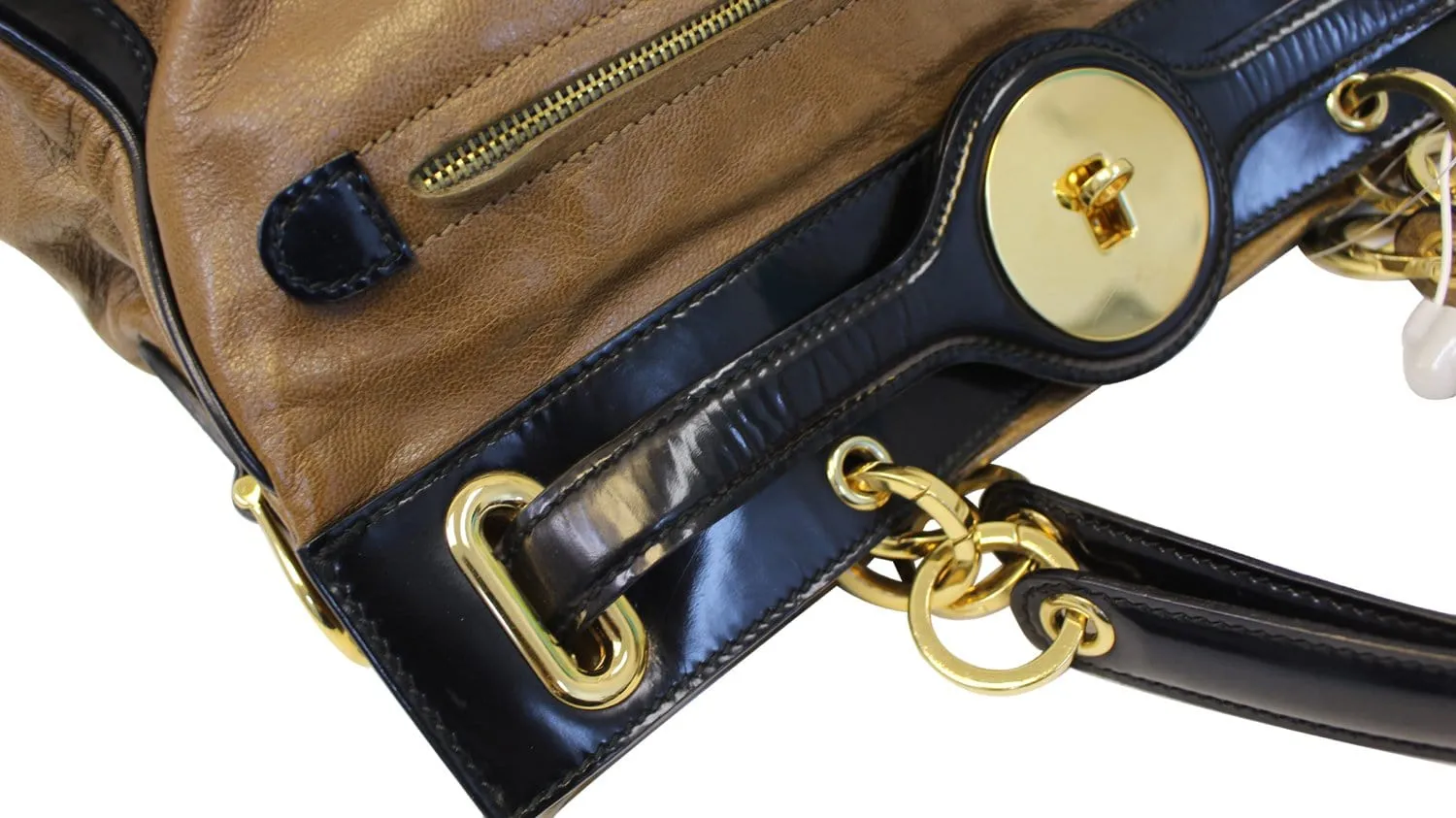 BALENCIAGA Camel Luna Brown Leather Satchel Bag - Final Call