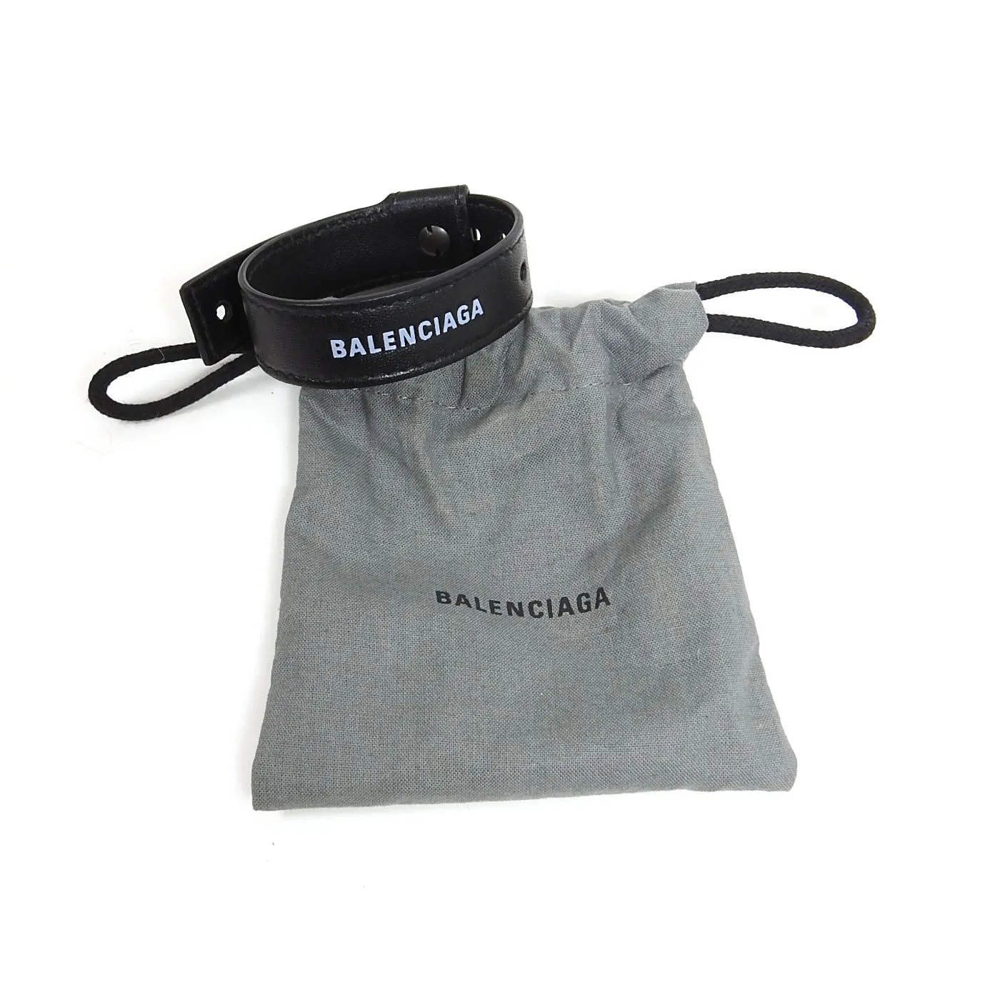 Balenciaga Leather Logo Bracelet
