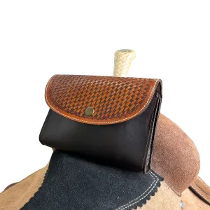 Basketweave Leather Pommel Pouch