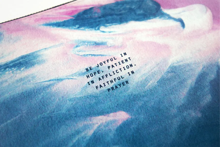 Be joyful in hope, patient in affliction. Faithful in prayer {Pouch}