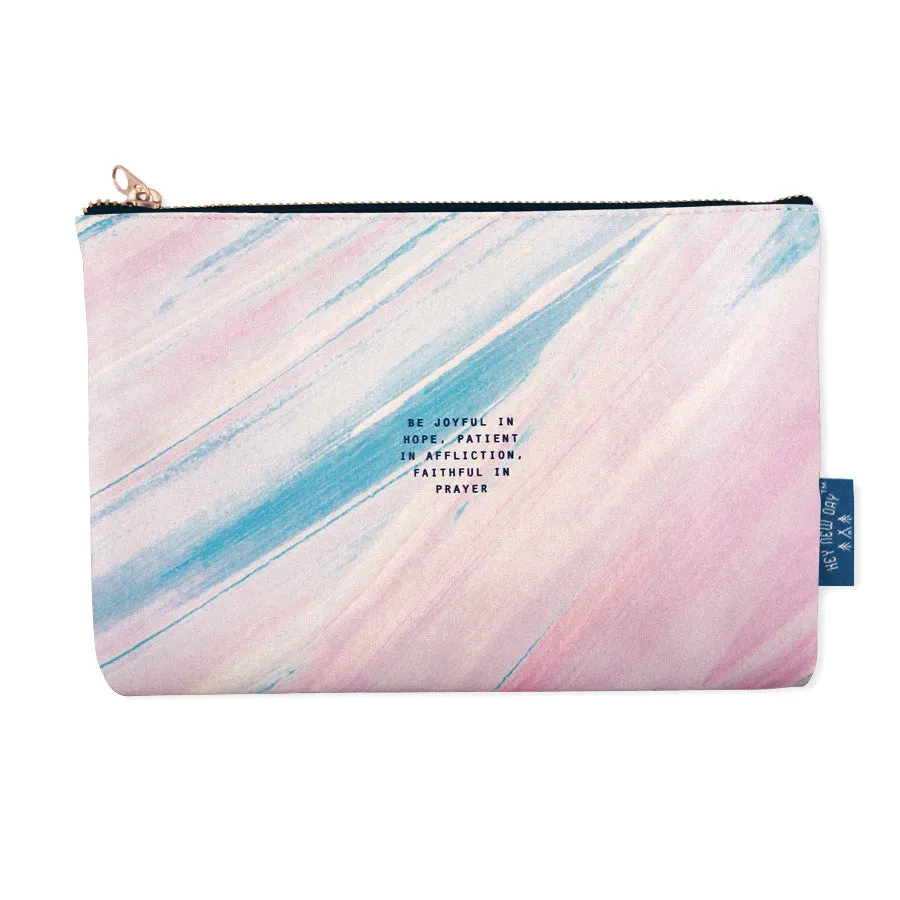 Be joyful in hope, patient in affliction. Faithful in prayer {Pouch}
