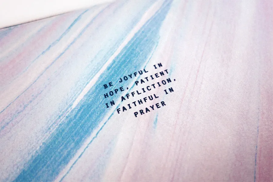 Be joyful in hope, patient in affliction. Faithful in prayer {Pouch}