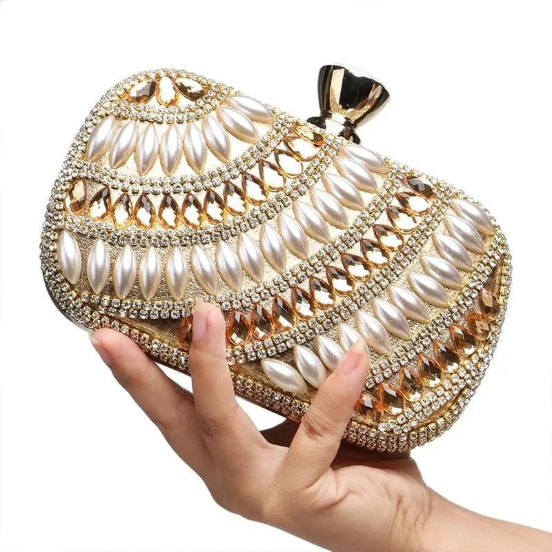 Beaded Evening Clutches Pearl Diamonds Handbags