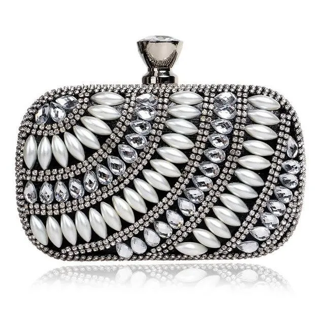 Beaded Evening Clutches Pearl Diamonds Handbags