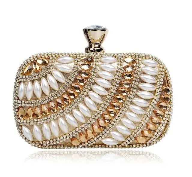 Beaded Evening Clutches Pearl Diamonds Handbags