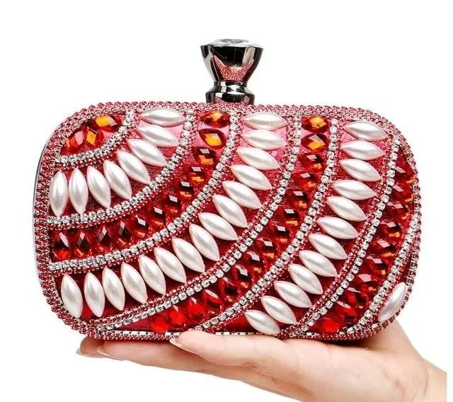 Beaded Evening Clutches Pearl Diamonds Handbags