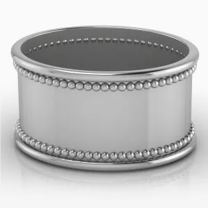 Beaded Oval Silver-plate Napkin Rings by Krysaliis - Set of 4