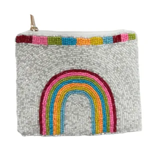 Beaded Rainbow Large Zipper Pouch