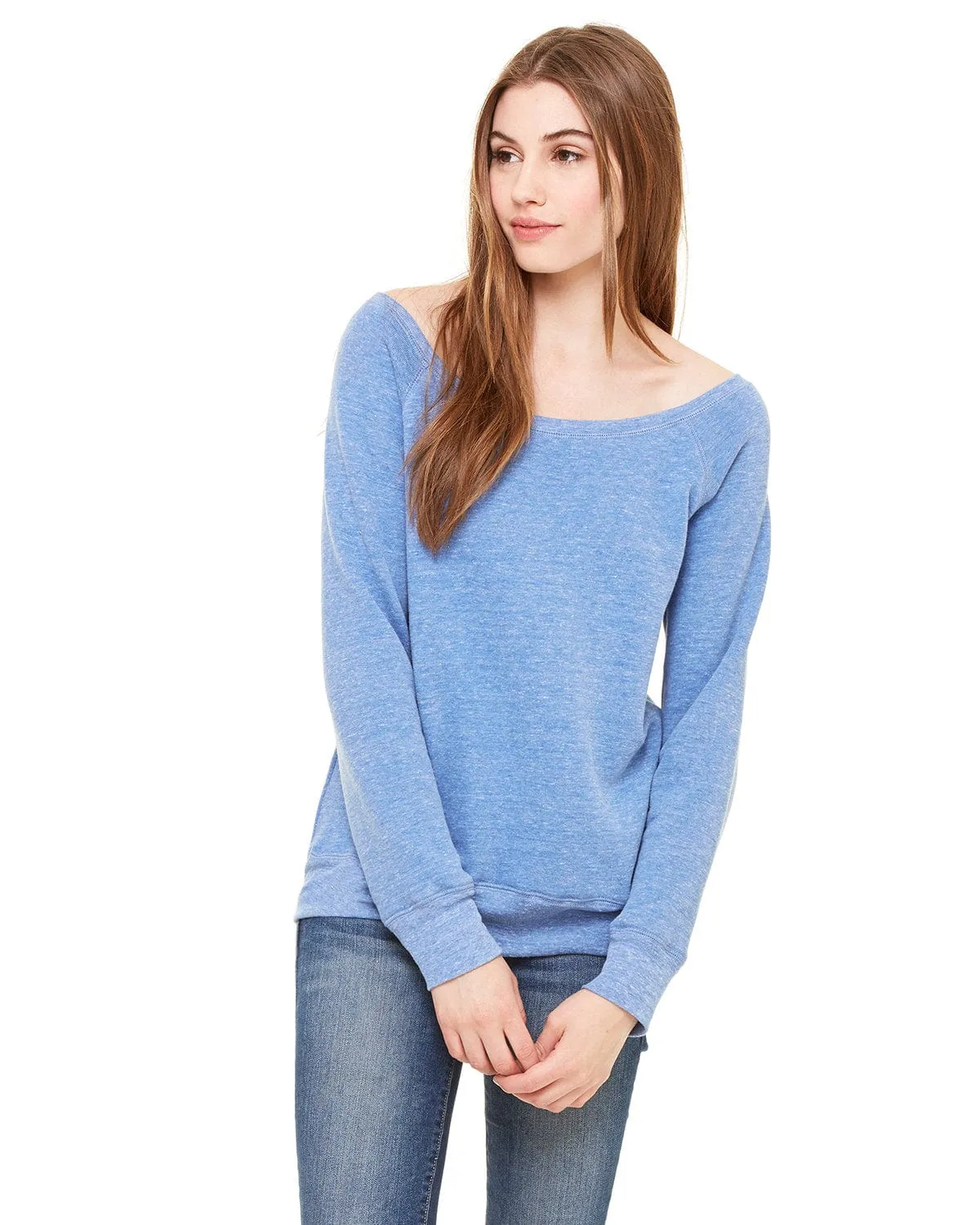 Bella Canvas Ladies Triblend Sponge Fleece Wide Neck Sweatshirt