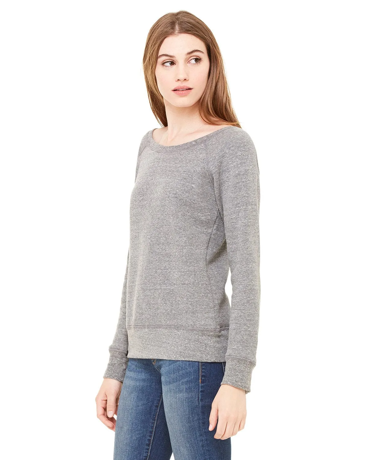 Bella Canvas Ladies Triblend Sponge Fleece Wide Neck Sweatshirt